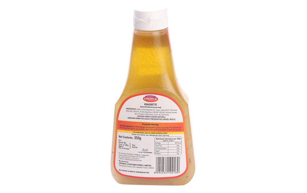 Cremica Vinaigrette Salad Dressing   Plastic Bottle  350 grams